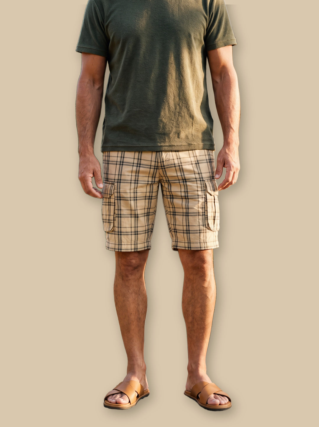 Quinton summer shorts in Sand, studio - Gentlemens Manor