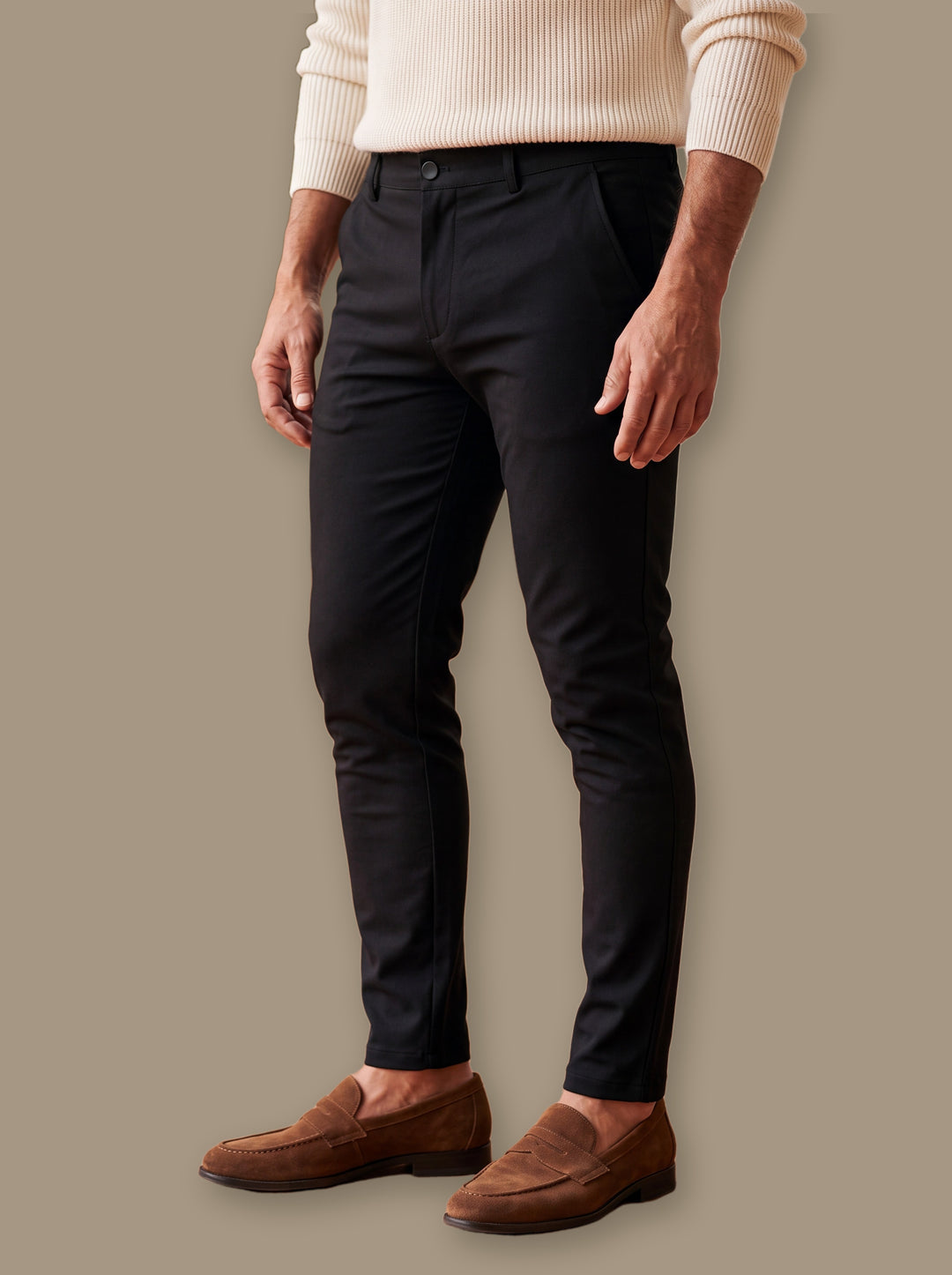 Quinton trousers in Black, studio - Gentlemens Manor
