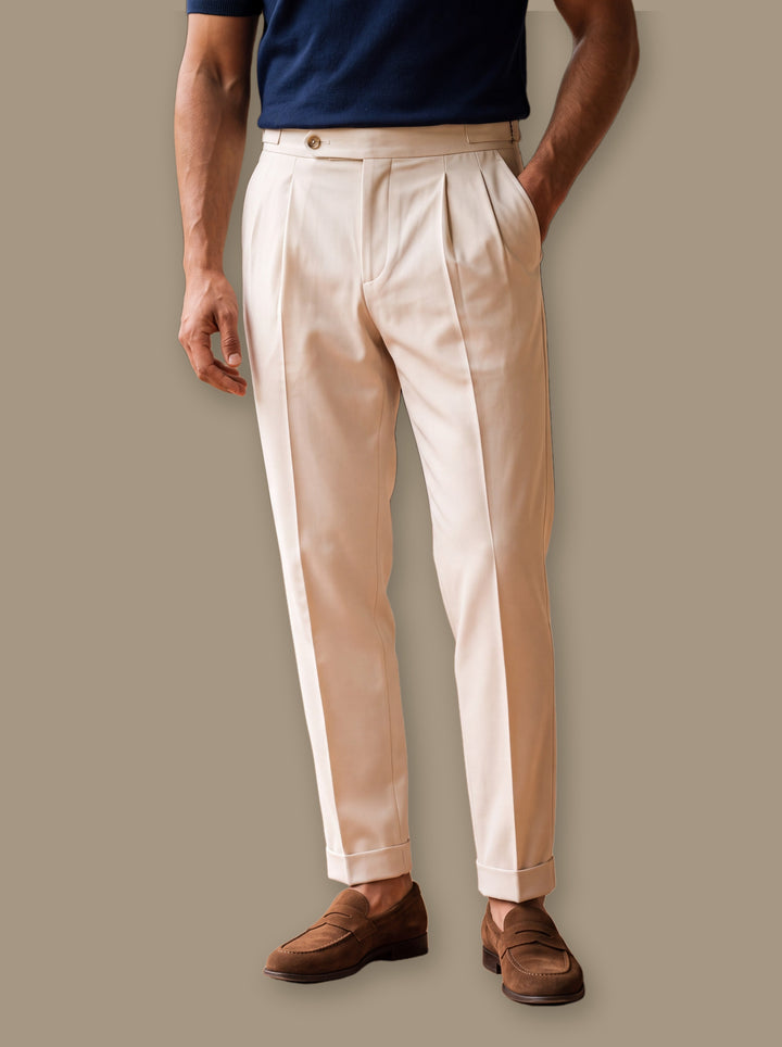 Ralph trousers in Cream, studio - Gentlemens Manor