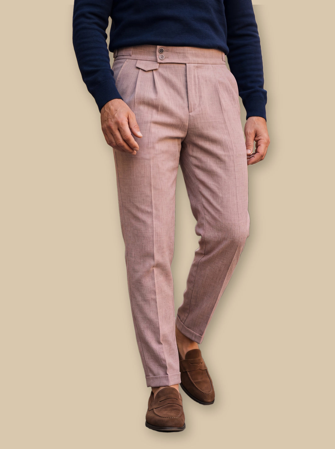 Ramsey trousers in Cream, studio - Gentlemens Manor