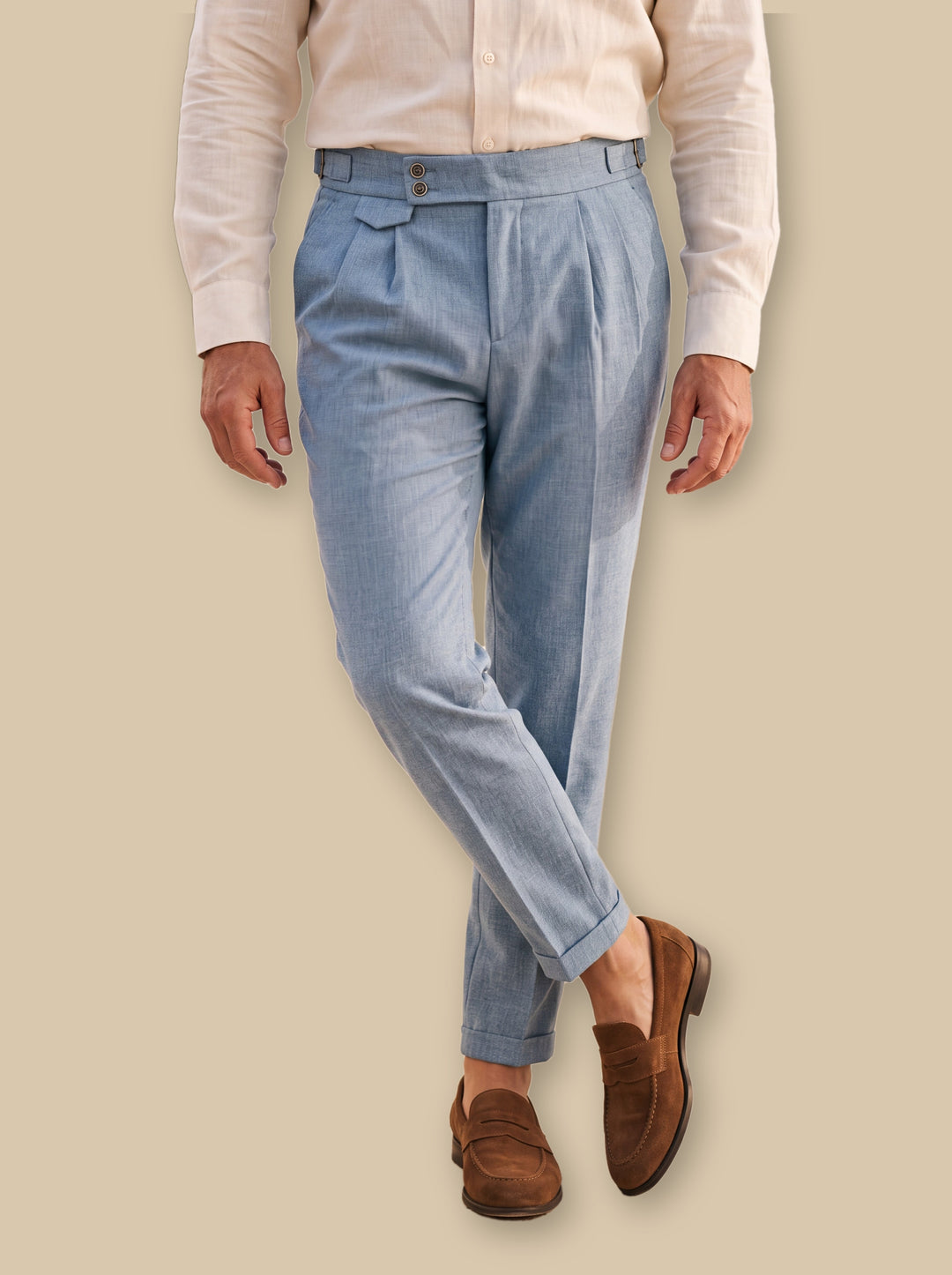 Ramsey trousers in Light Blue, studio - Gentlemens Manor