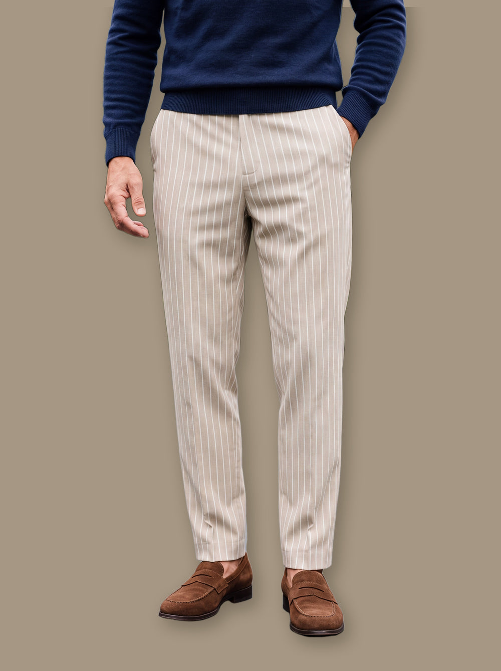 Randolph trousers in Cream, studio - Gentlemens Manor