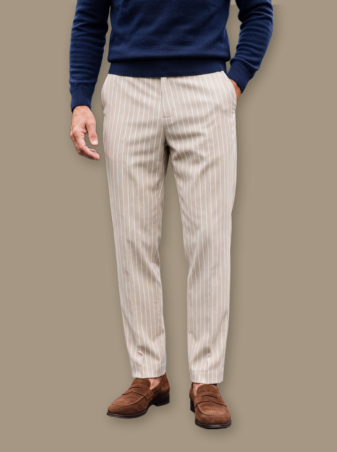 Randolph trousers in Cream, studio - Gentlemens Manor