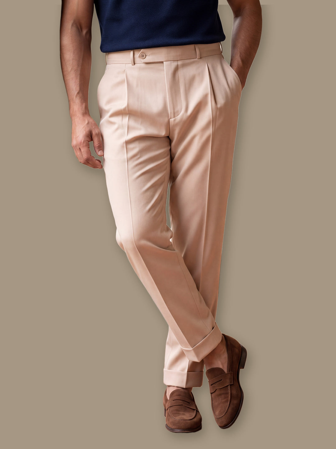 Ransom trousers in Sand, studio - Gentlemens Manor