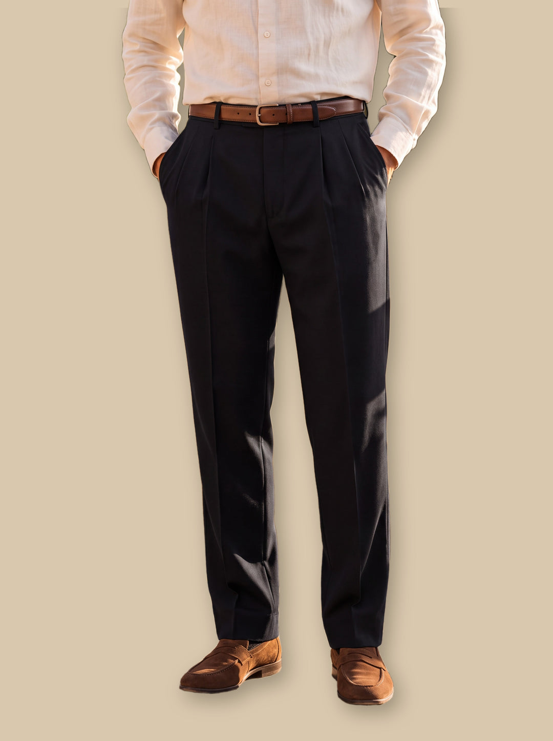 Raphael trousers in Black, studio - Gentlemens Manor
