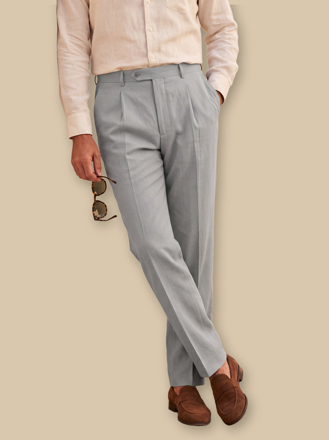 Raphael trousers in Grey, studio - Gentlemens Manor