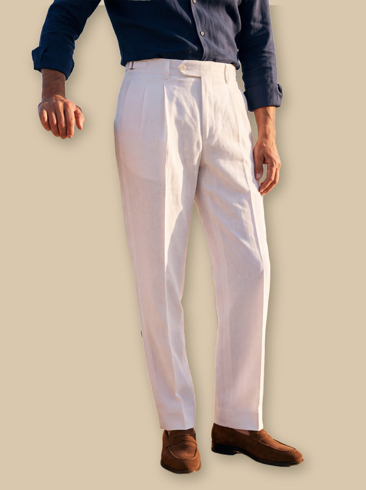 Raphael trousers in White, studio - Gentlemens Manor