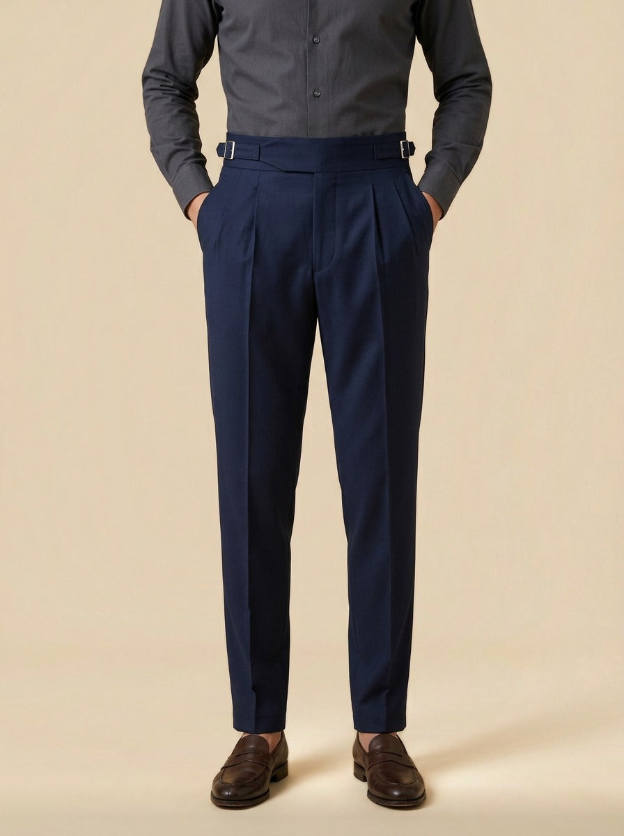 Ravenel gurkha trousers in Navy, studio, Gentlemens Manor