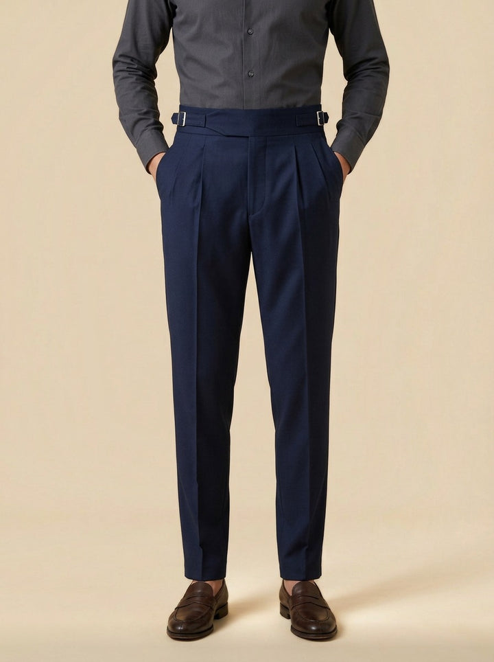 Ravenel gurkha trousers in Navy, studio, Gentlemens Manor