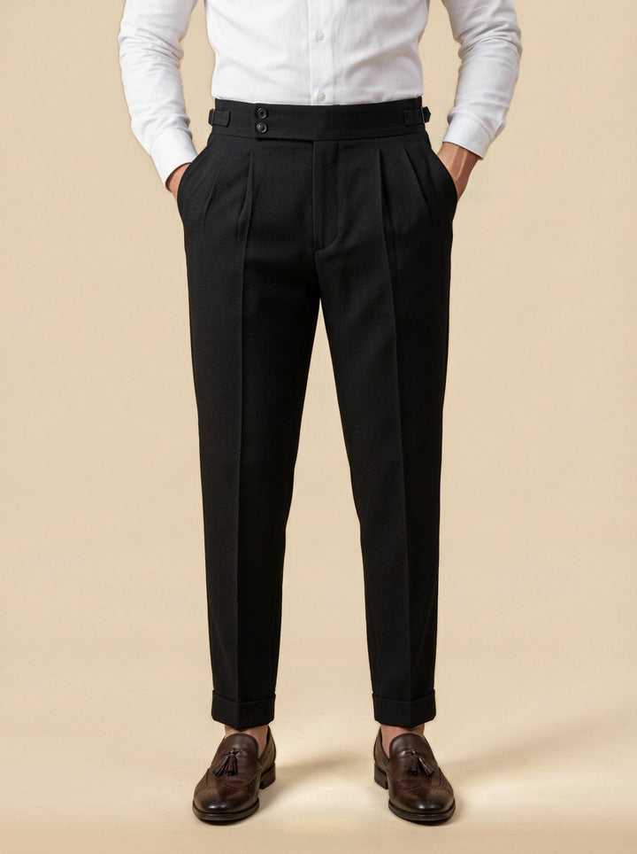 Redfield dress pants in Black, studio, Gentlemens Manor