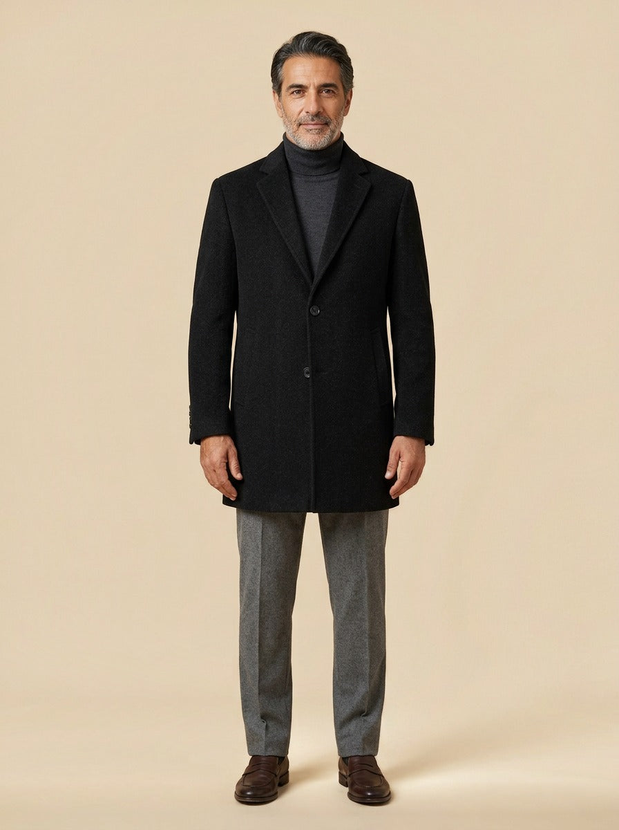 Redmond coat in Black, studio, Gentlemens Manor