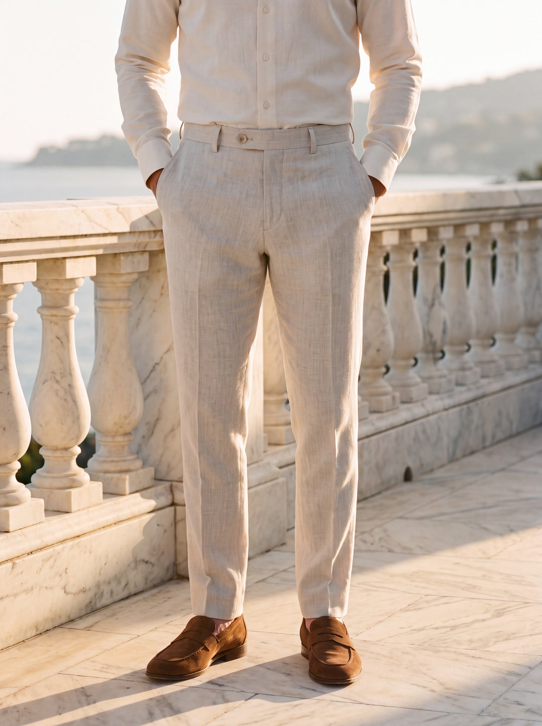 Remington Men's Lightweight Linen-Blend Tailored Dress Pants – Gentlemens Manor