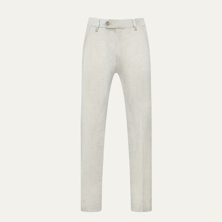 Remington trousers in Cream, product flat lay - Gentlemens Manor