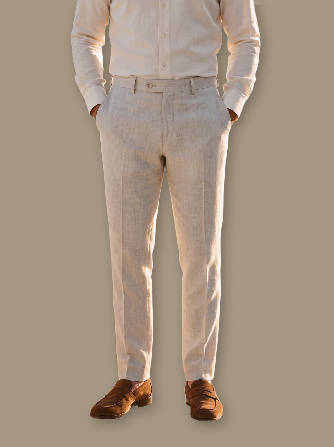 Remington trousers in Cream, studio - Gentlemens Manor