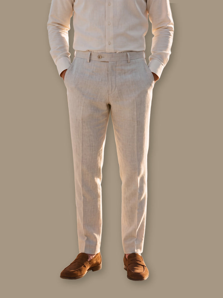 Remington trousers in Cream, studio - Gentlemens Manor