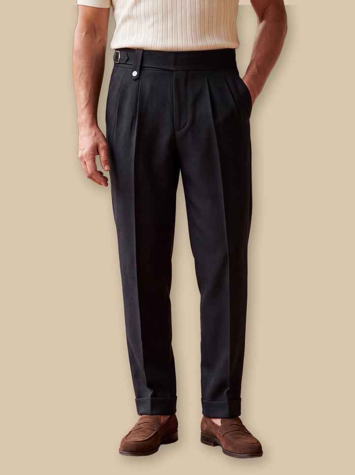 Rhett trousers in Black, studio - Gentlemens Manor