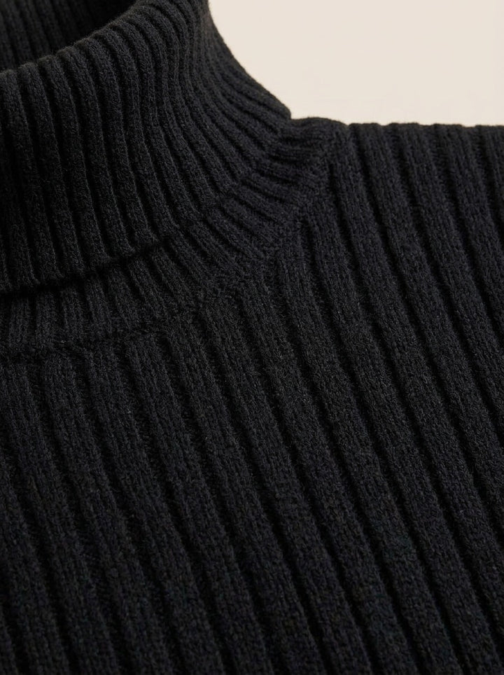 Rhodes rib knit turtleneck sweater, fabric close up, Gentlemens Manor
