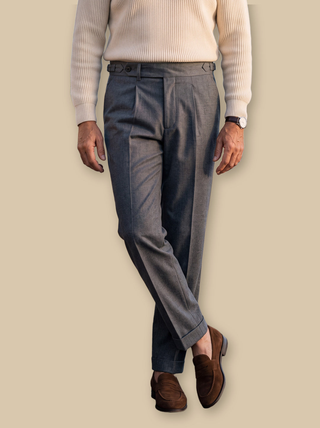 Ridley trousers in Grey, studio - Gentlemens Manor