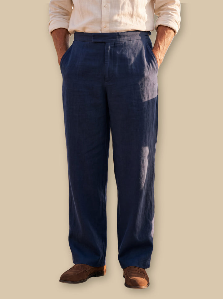 Riley trousers in Navy, studio - Gentlemens Manor