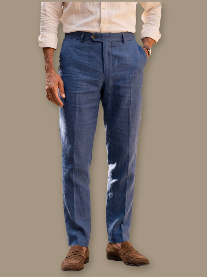 Robert trousers in Navy, studio - Gentlemens Manor