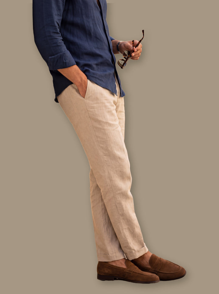 Robert trousers in Sand, studio - Gentlemens Manor