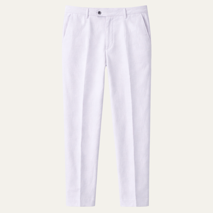 Robert trousers in White, product flat lay - Gentlemens Manor