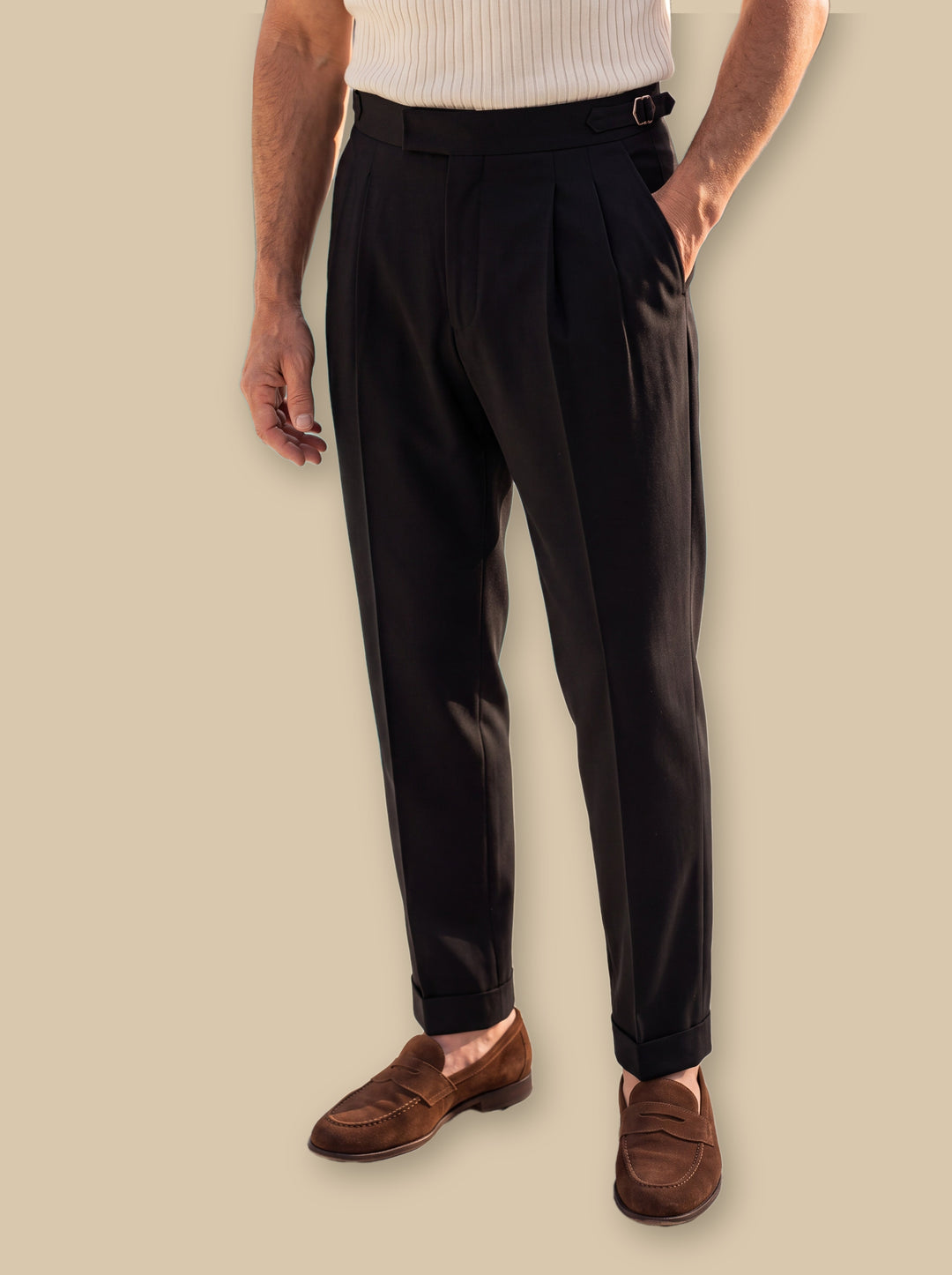 Roderick trousers in Black, studio - Gentlemens Manor