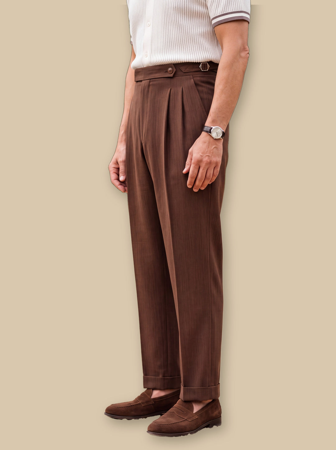 Roderick trousers in Brown, studio - Gentlemens Manor