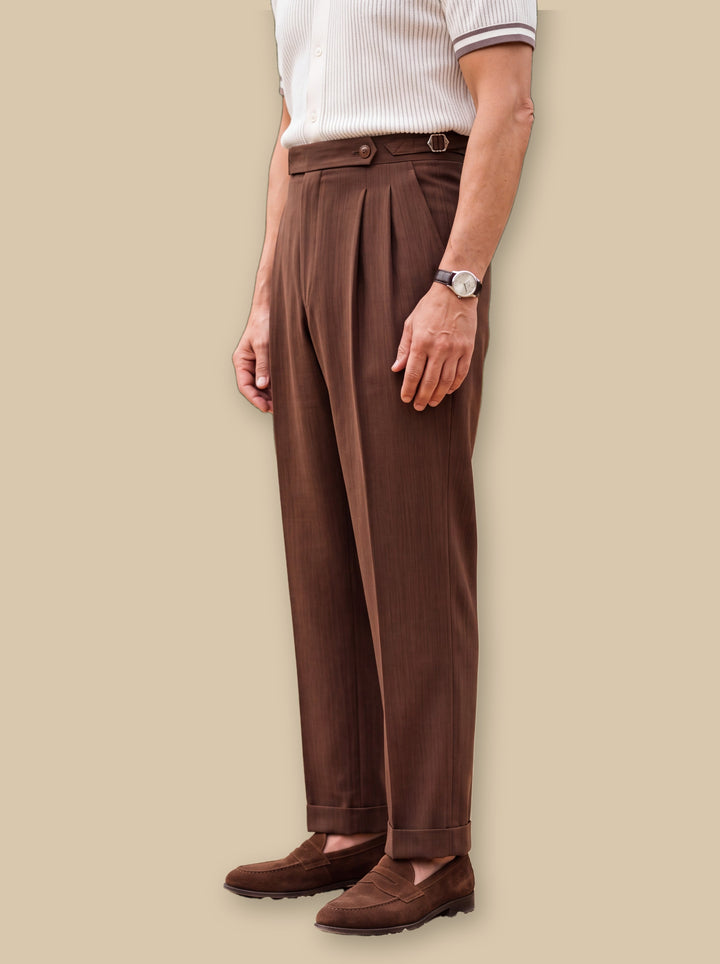 Roderick trousers in Brown, studio - Gentlemens Manor