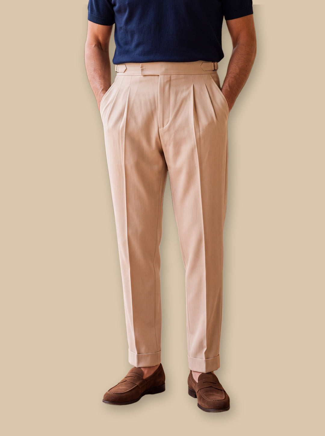Roderick trousers in Cream, studio - Gentlemens Manor