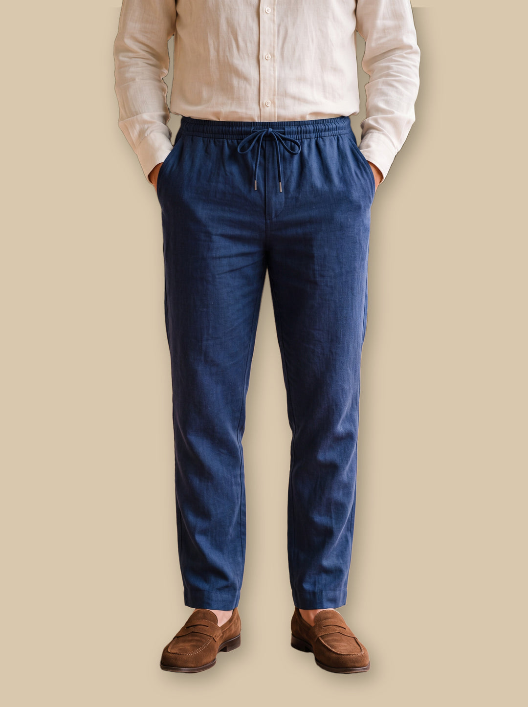 Roger trousers in Navy, studio - Gentlemens Manor