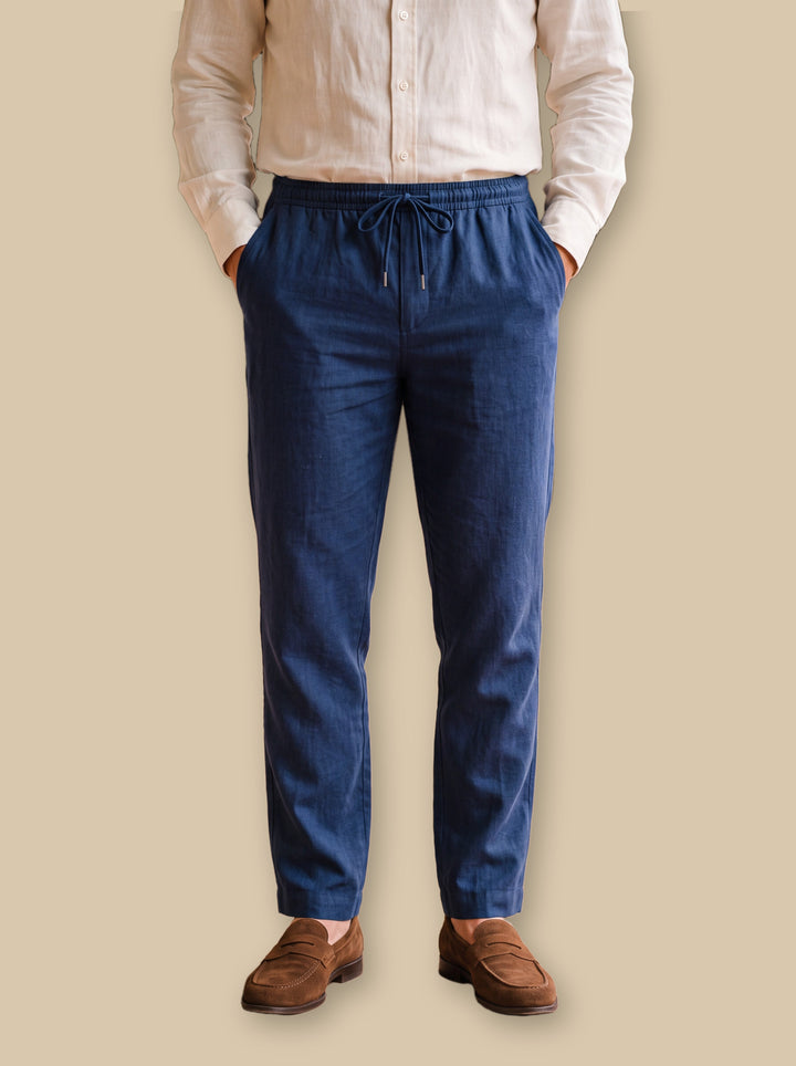 Roger trousers in Navy, studio - Gentlemens Manor
