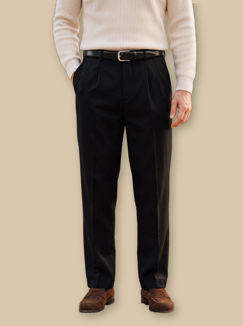 Roland trousers in Black, studio - Gentlemens Manor