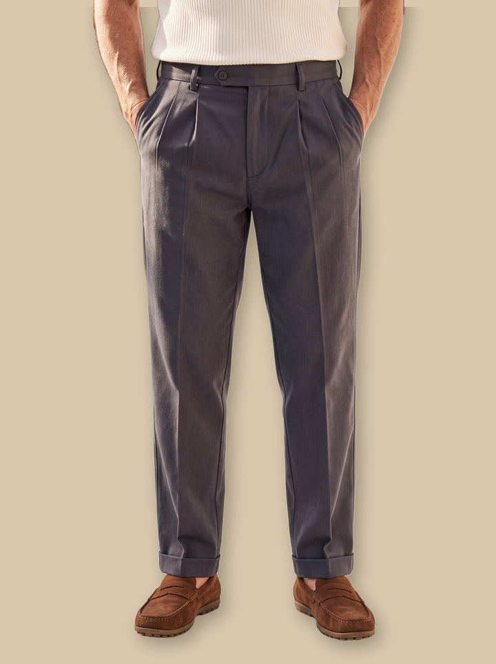 Roland trousers in Charcoal, studio - Gentlemens Manor