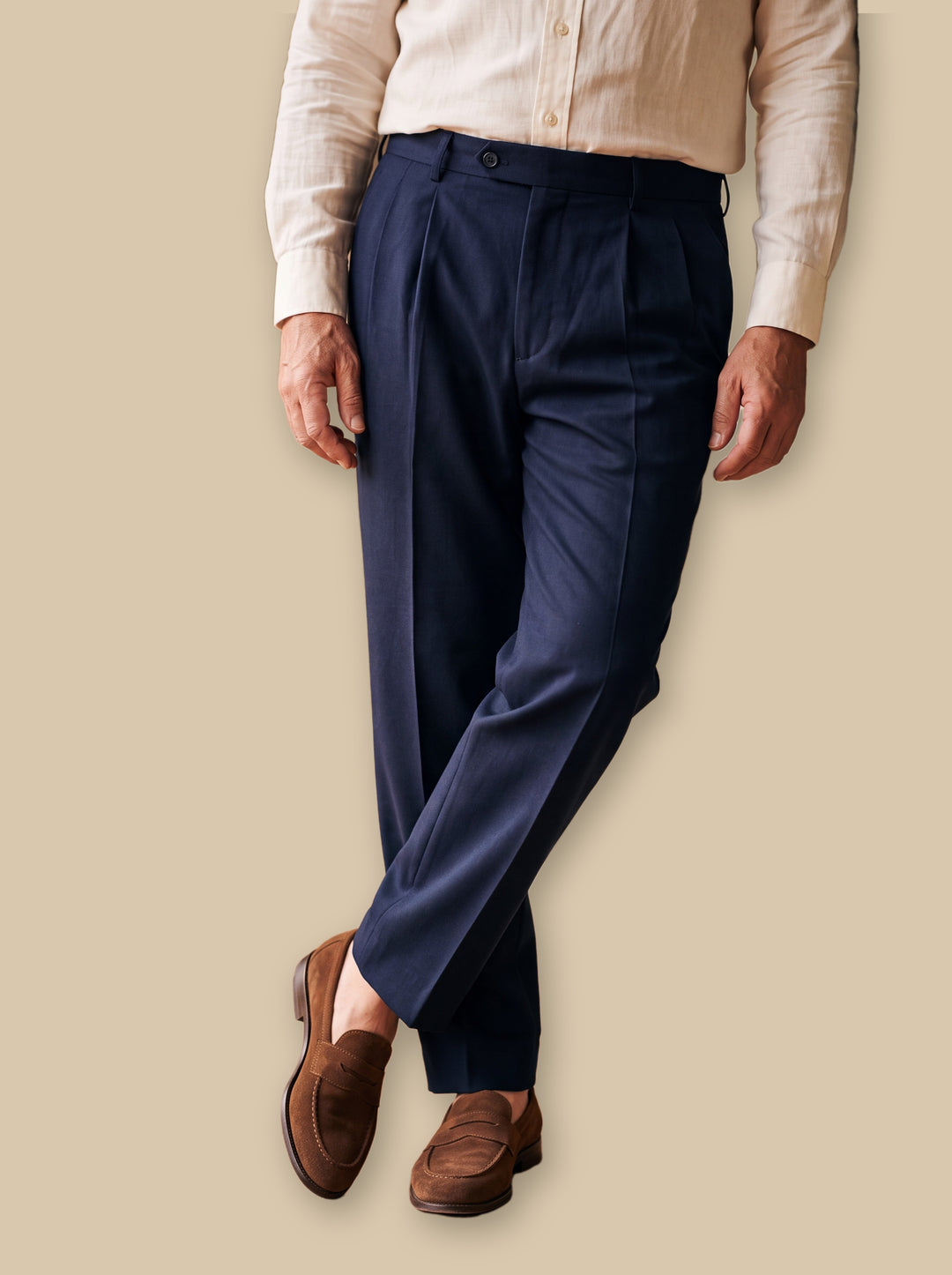 Roland trousers in Navy, studio - Gentlemens Manor