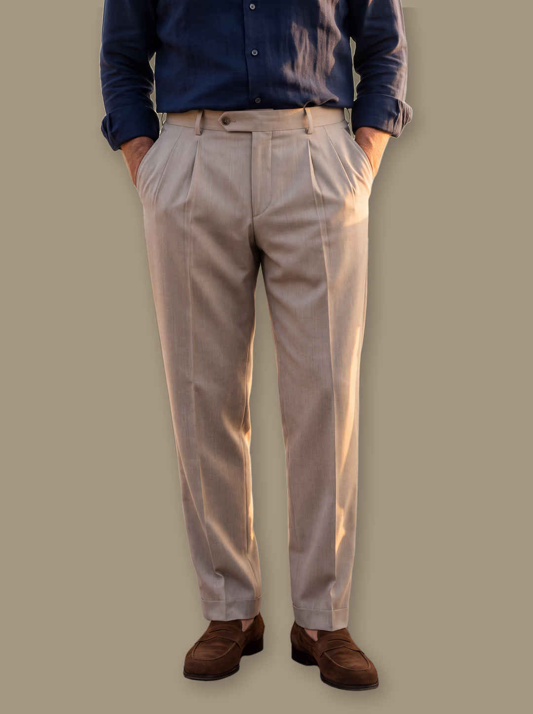 Roman trousers in Beige, studio - Gentlemens Manor