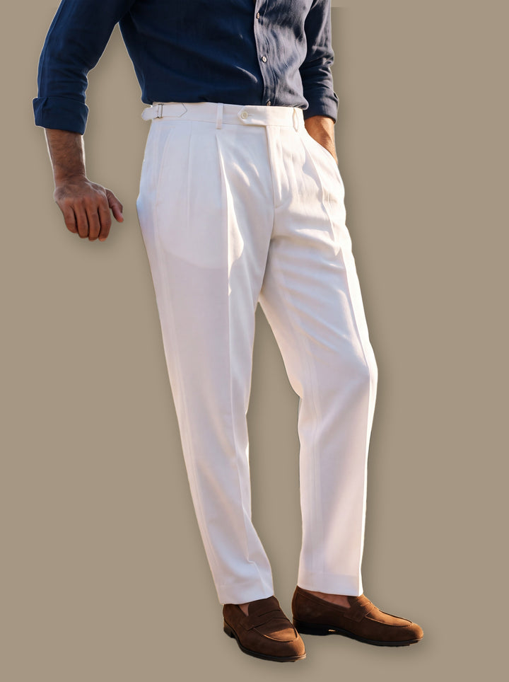 Roman trousers in White, studio - Gentlemens Manor