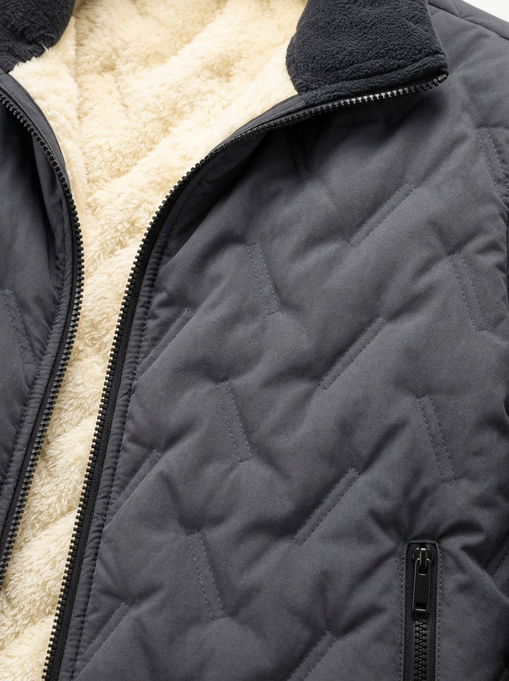 Roscoe quilted plush lined jacket, fabric close up, Gentlemens Manor