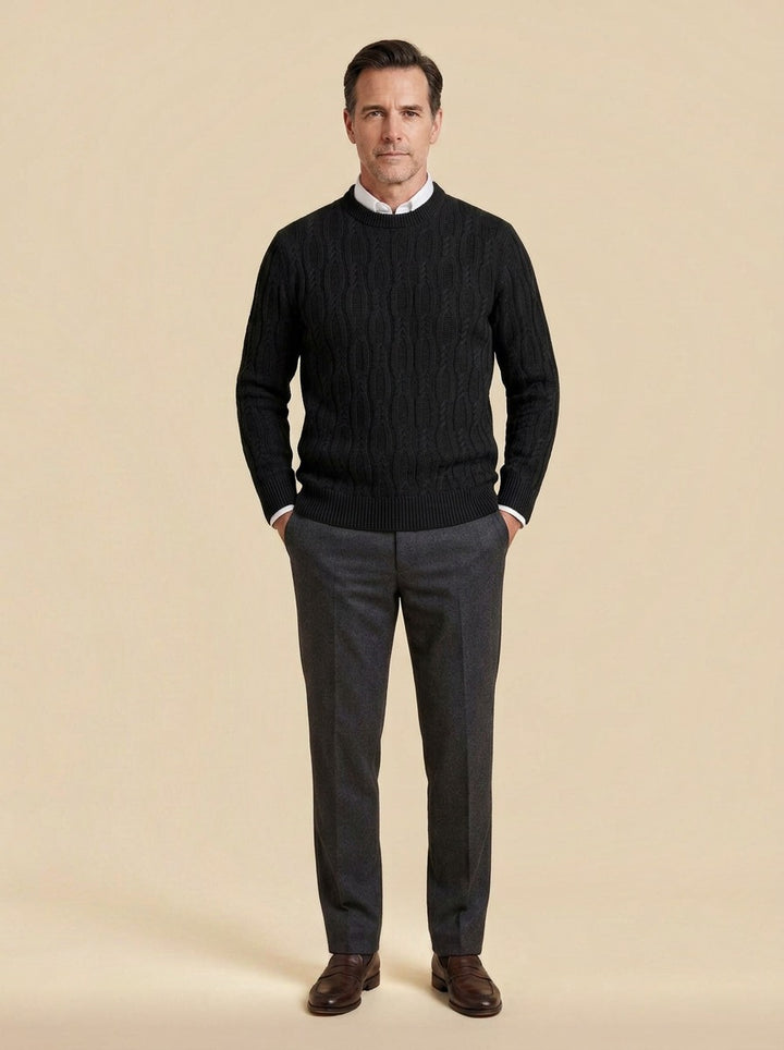 Rowland sweater in Black, studio, Gentlemens Manor