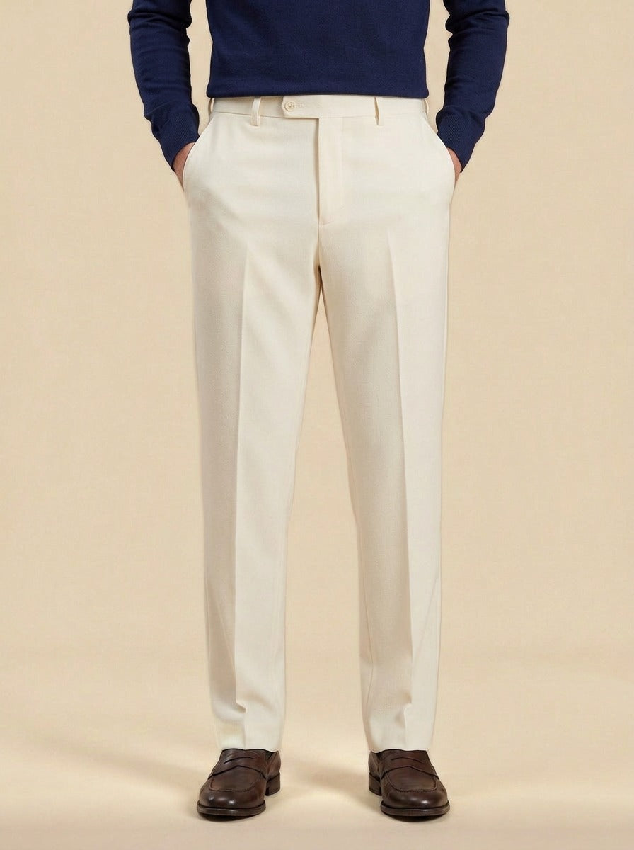 Royce dress pants in Cream, studio, Gentlemens Manor