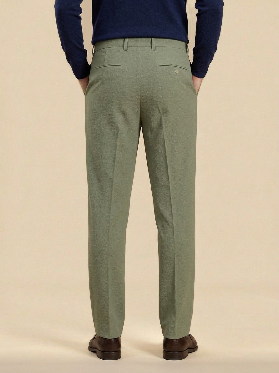 Royce dress pants in Olive, back view, Gentlemens Manor