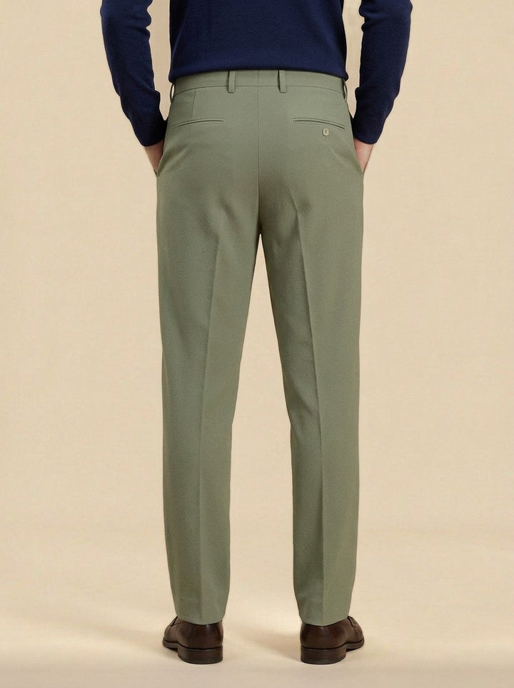 Royce dress pants in Olive, back view, Gentlemens Manor