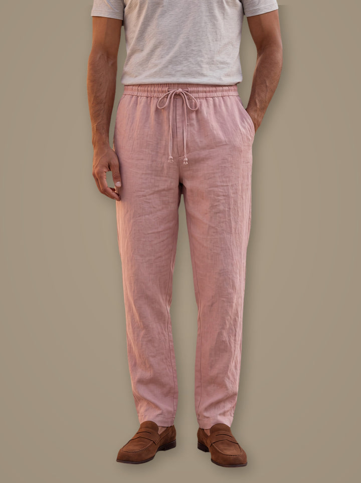 Russell linen trousers in Pink, studio, Gentlemens Manor
