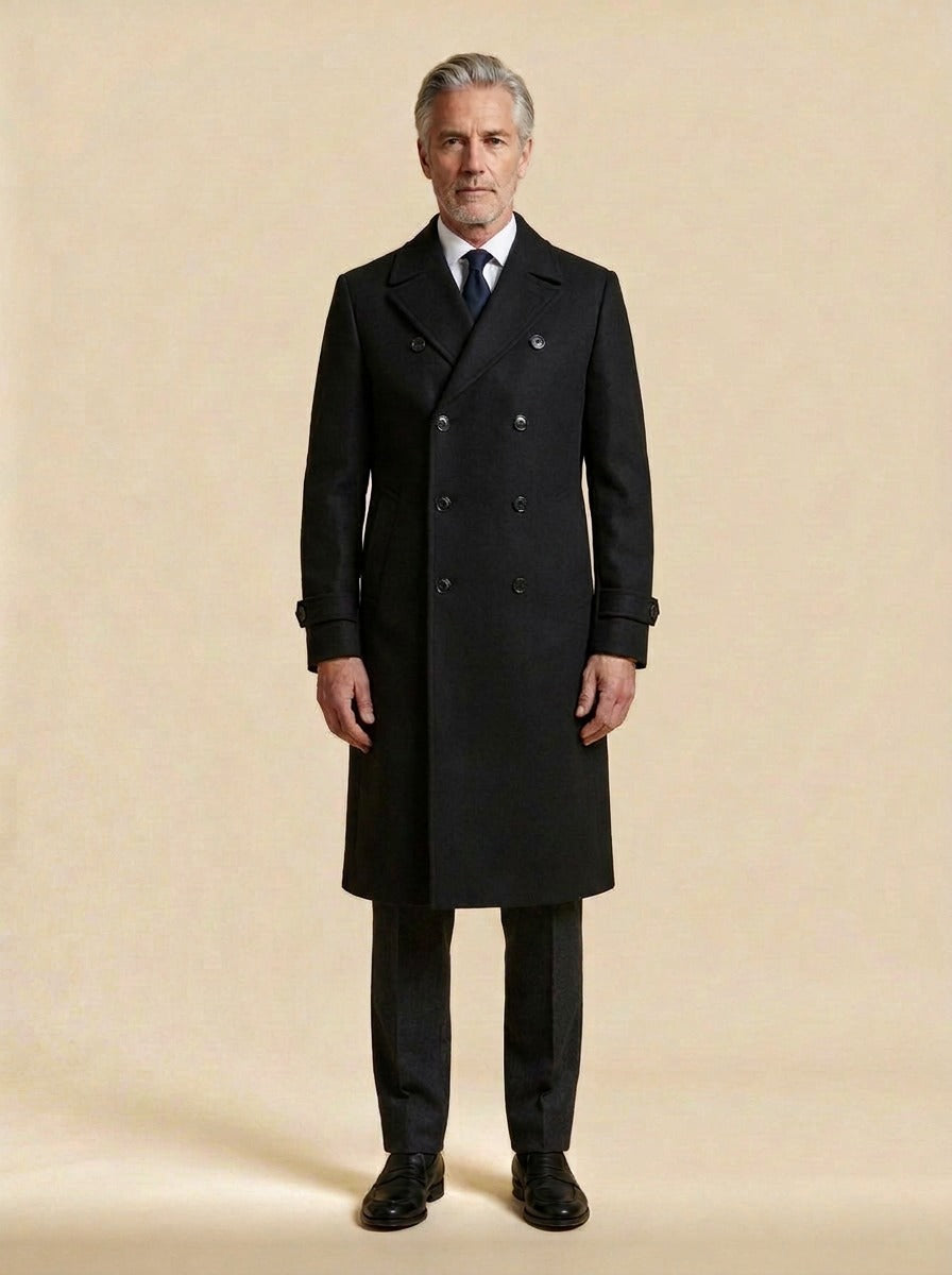 Rutledge coat in Black, studio, Gentlemens Manor