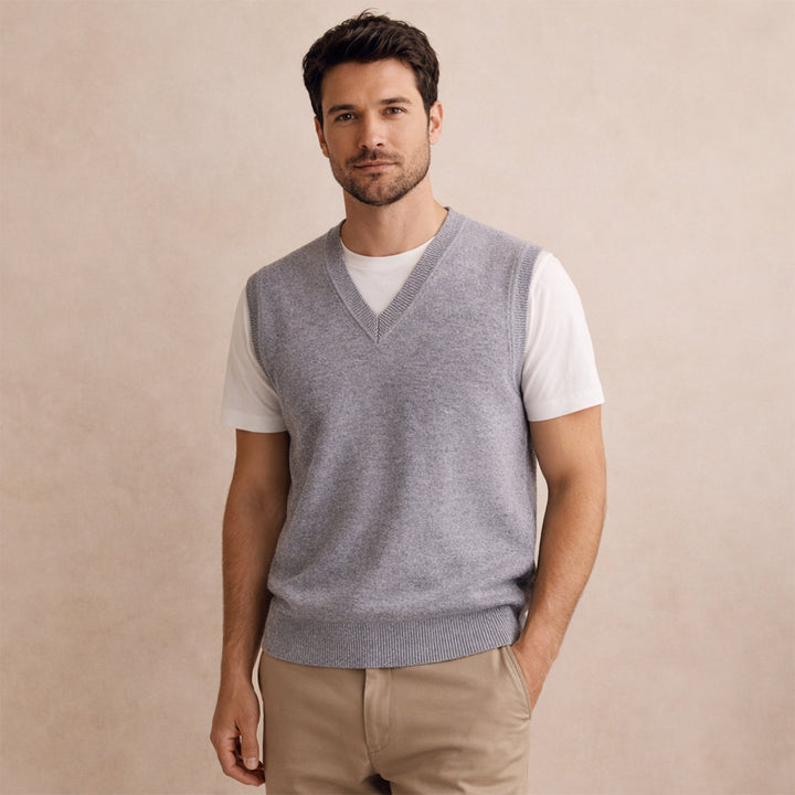 The Riverdale Men’s V Neck Sleeveless Knit Sweater Vest for Layered Look
