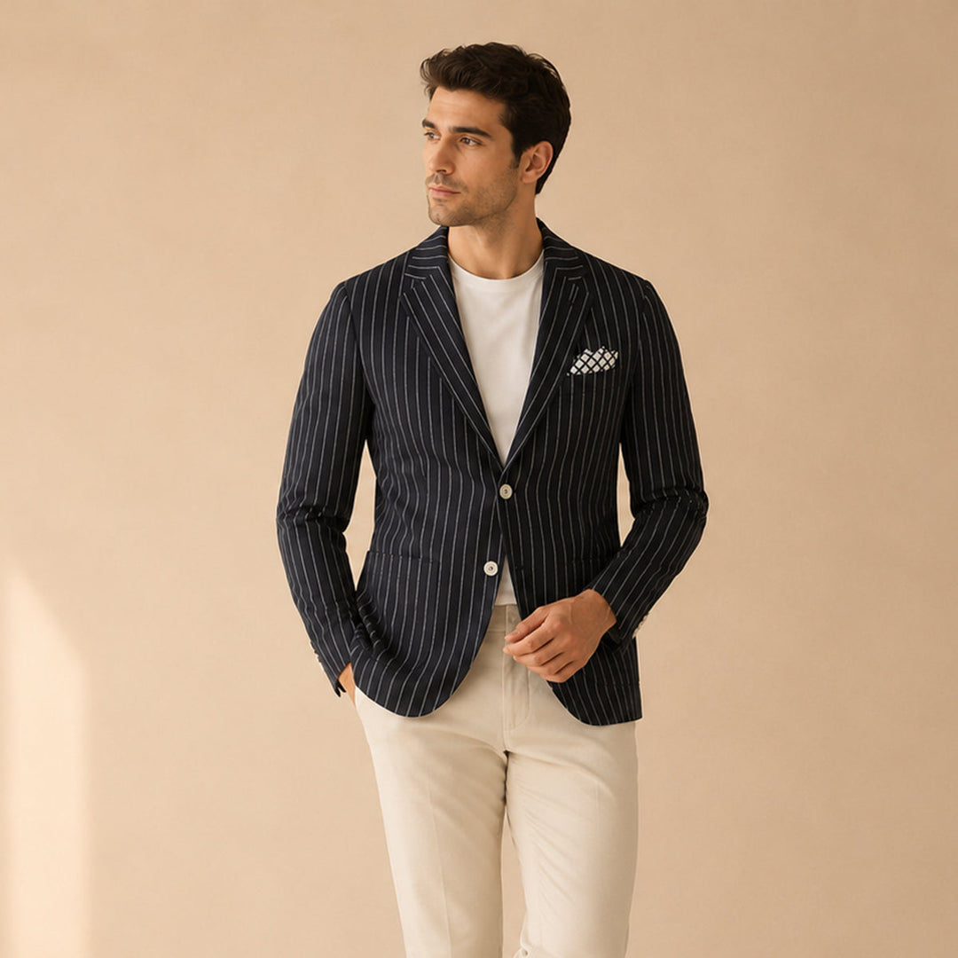 The Orvieto Men’s Striped Lightweight Linen Blend Blazer