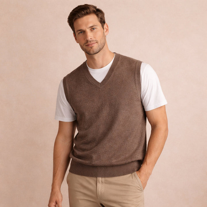 The Riverdale Men’s V Neck Sleeveless Knit Sweater Vest for Layered Look