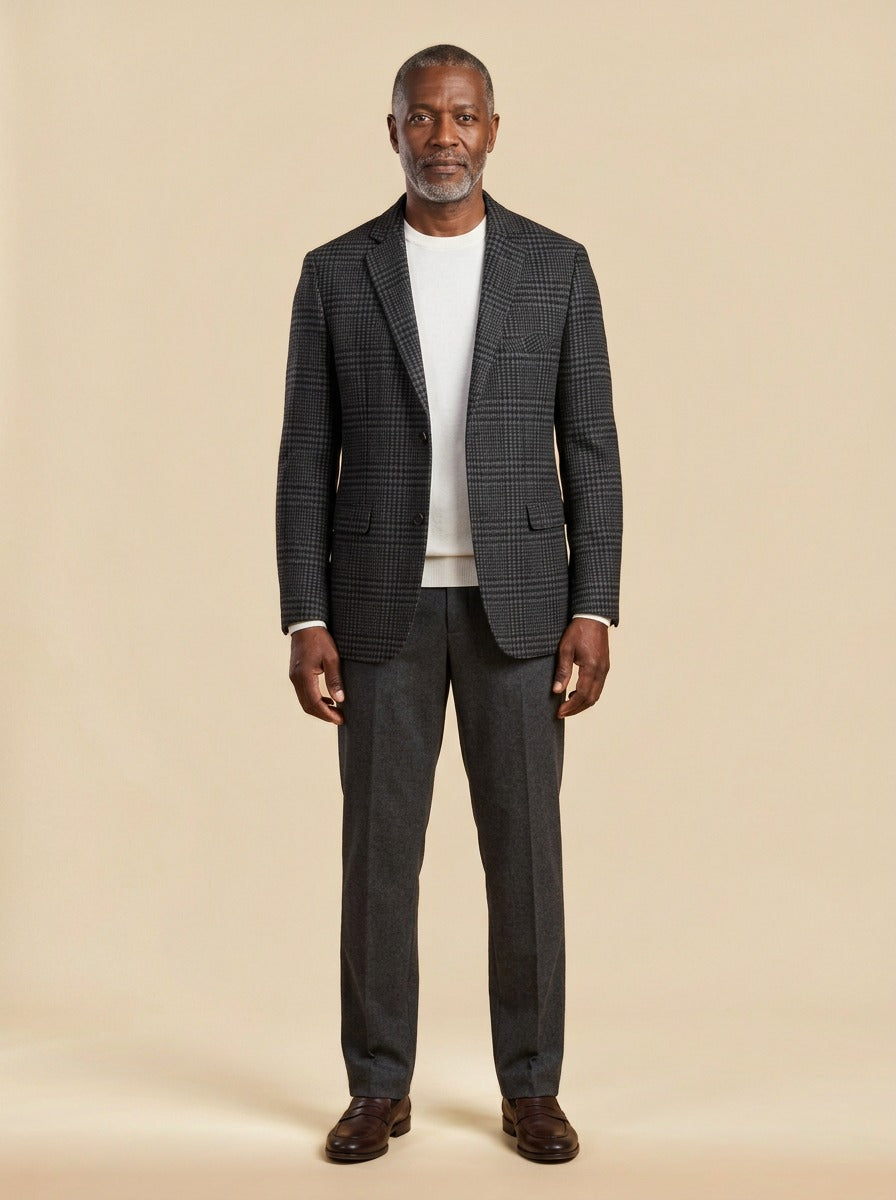 Sedgwick glen check blazer in Grey, studio, Gentlemens Manor