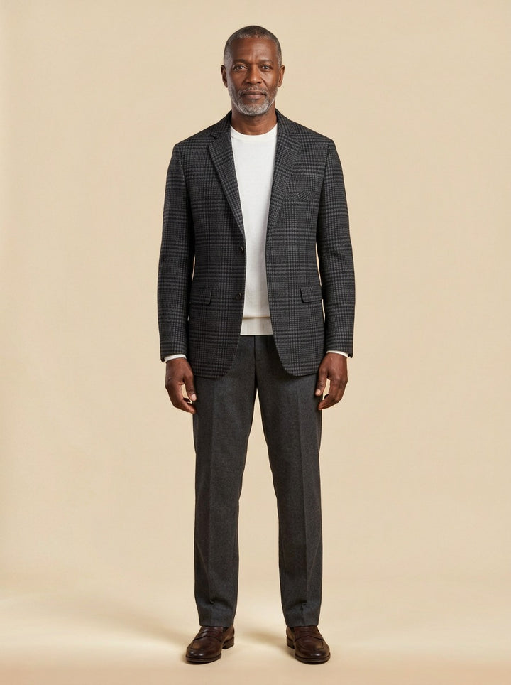 Sedgwick glen check blazer in Grey, studio, Gentlemens Manor