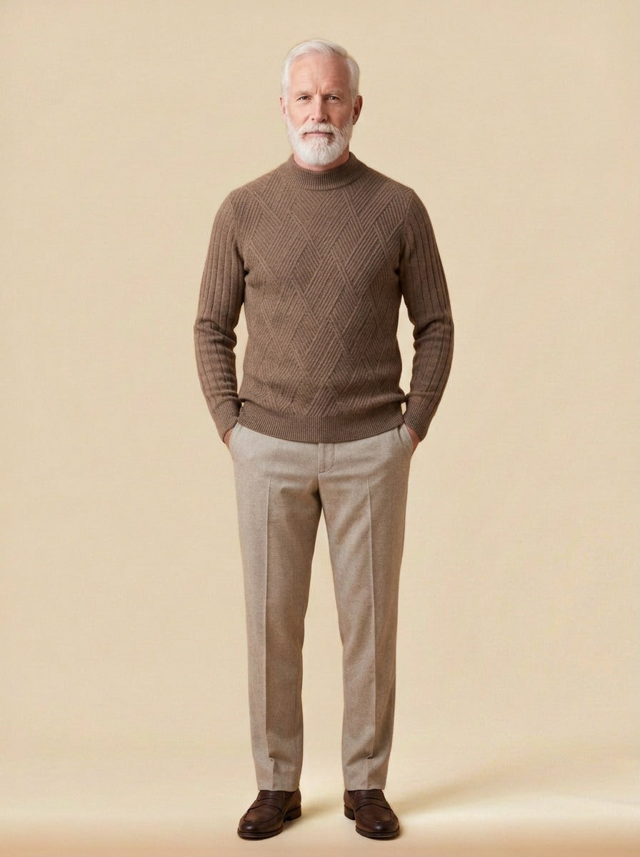 Sheffield sweater in Brown, studio, Gentlemens Manor